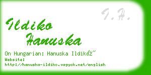 ildiko hanuska business card